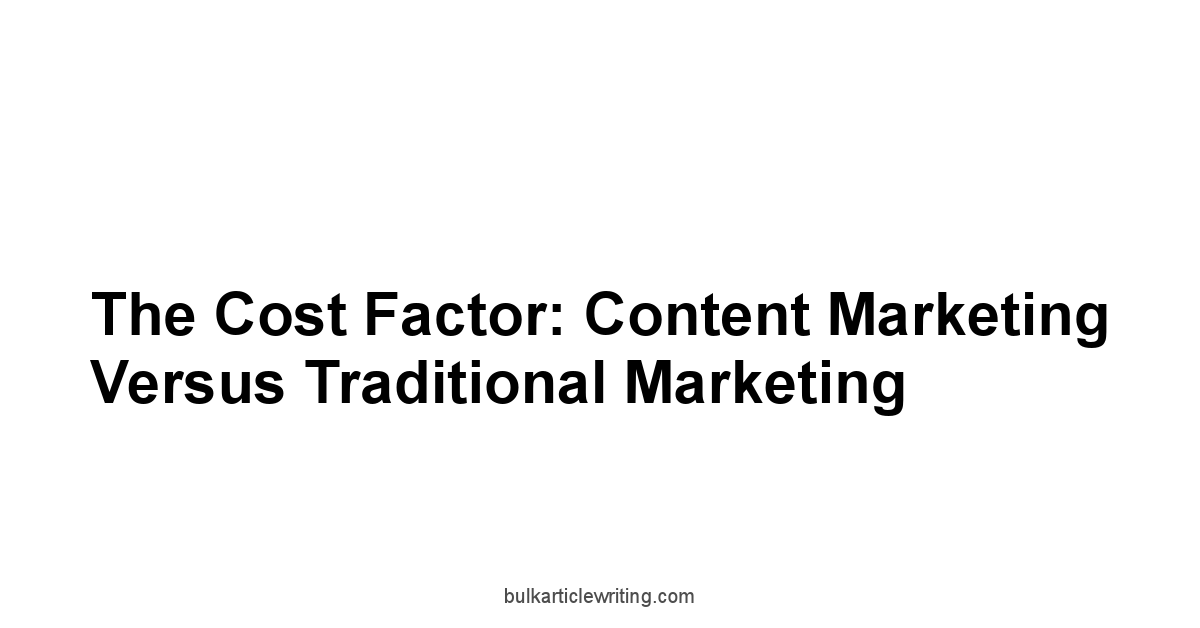 The Cost Factor: Content Marketing Versus Traditional Marketing