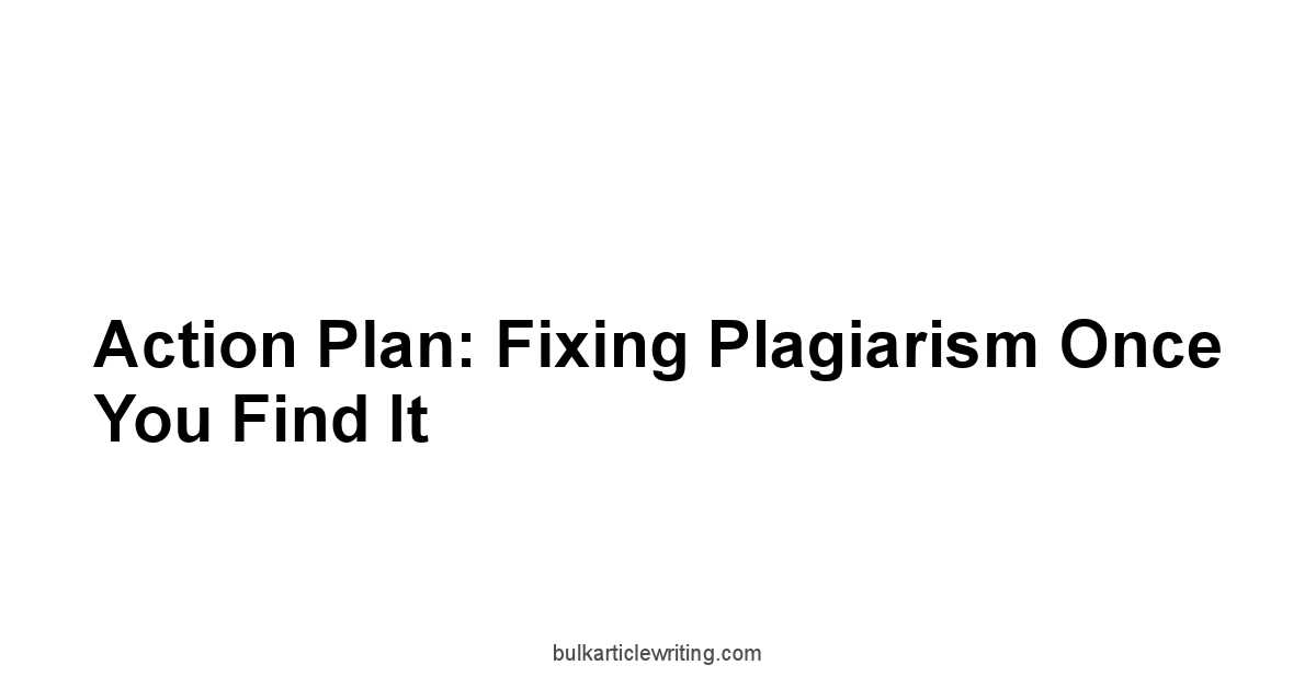Action Plan: Fixing Plagiarism Once You Find It