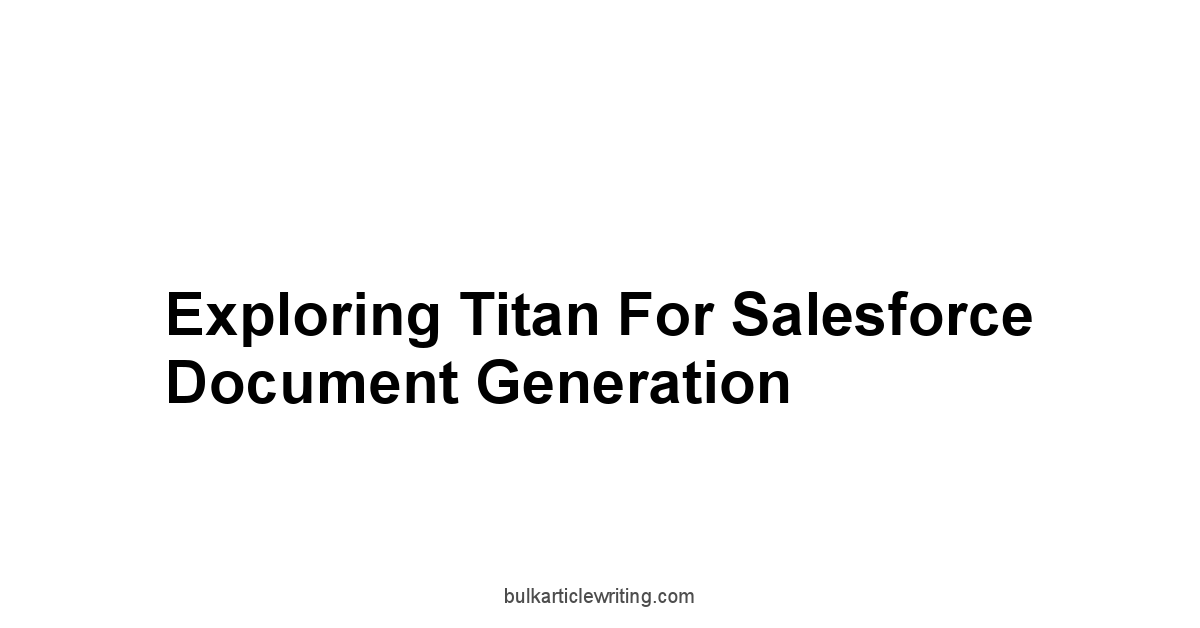 Exploring Titan for Salesforce Document Generation