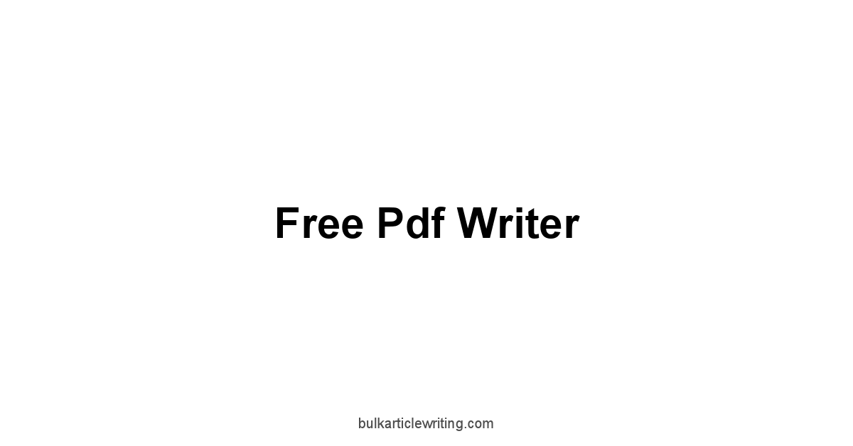 Free Pdf Writer 1 by Partners
