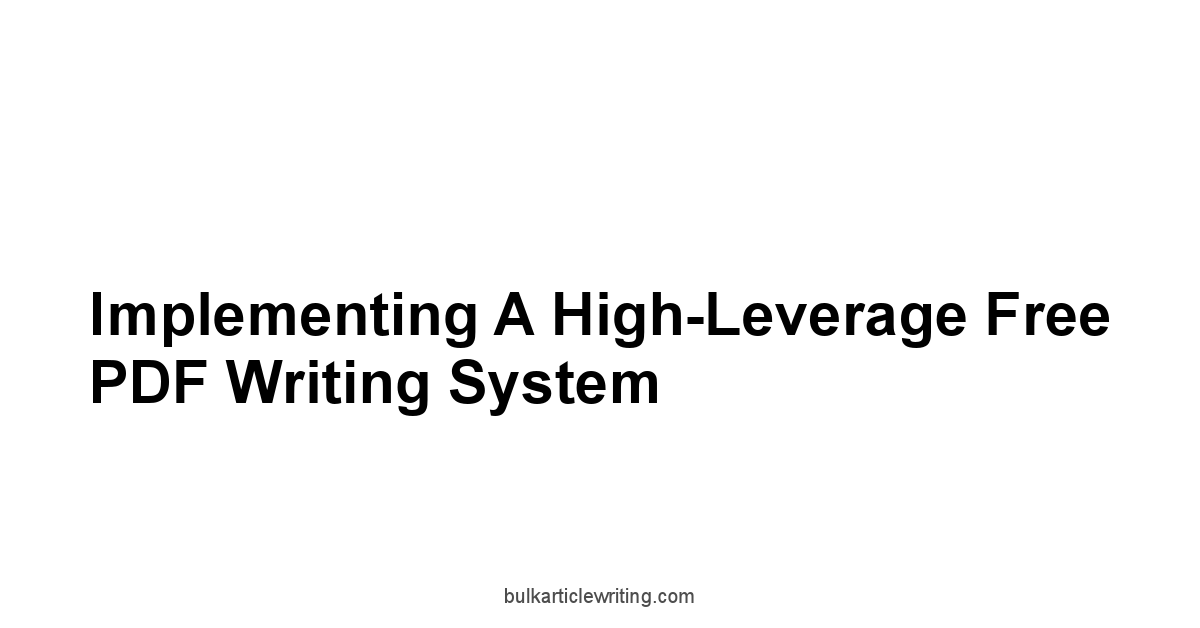 Implementing a High-Leverage Free PDF Writing System