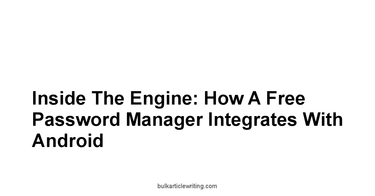 Inside the Engine: How a Free Password Manager Integrates with Android