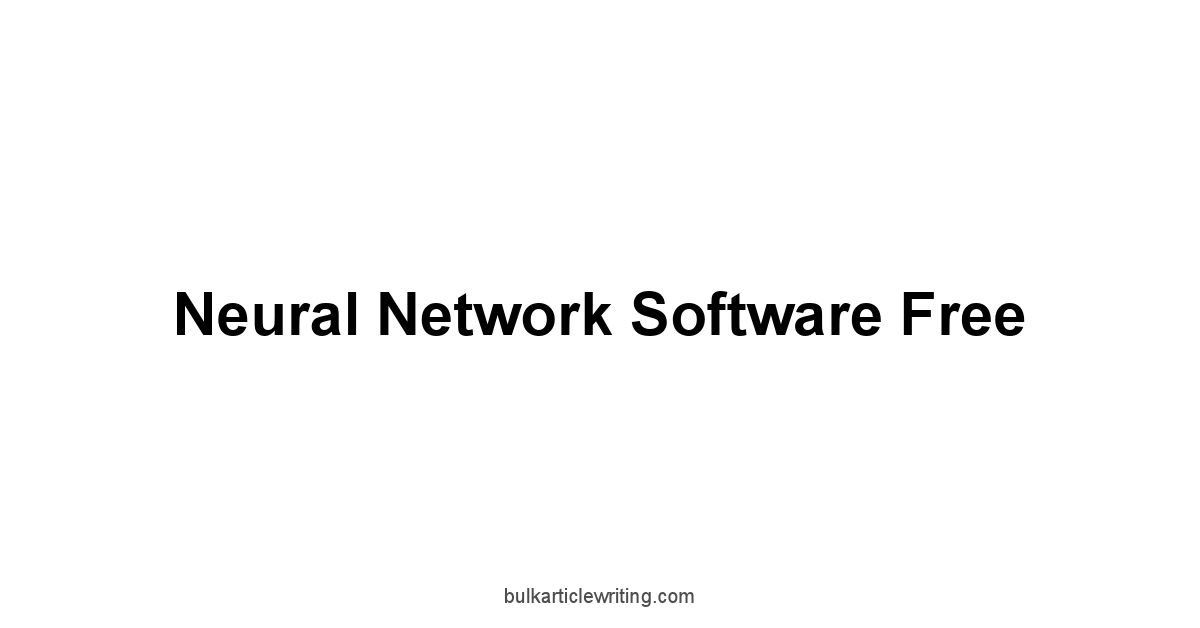 Neural Network Software Free 1 by Partners