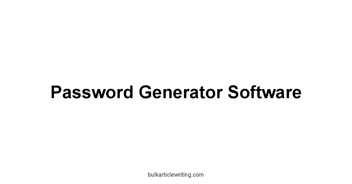 Password Generator Software 1 by Partners
