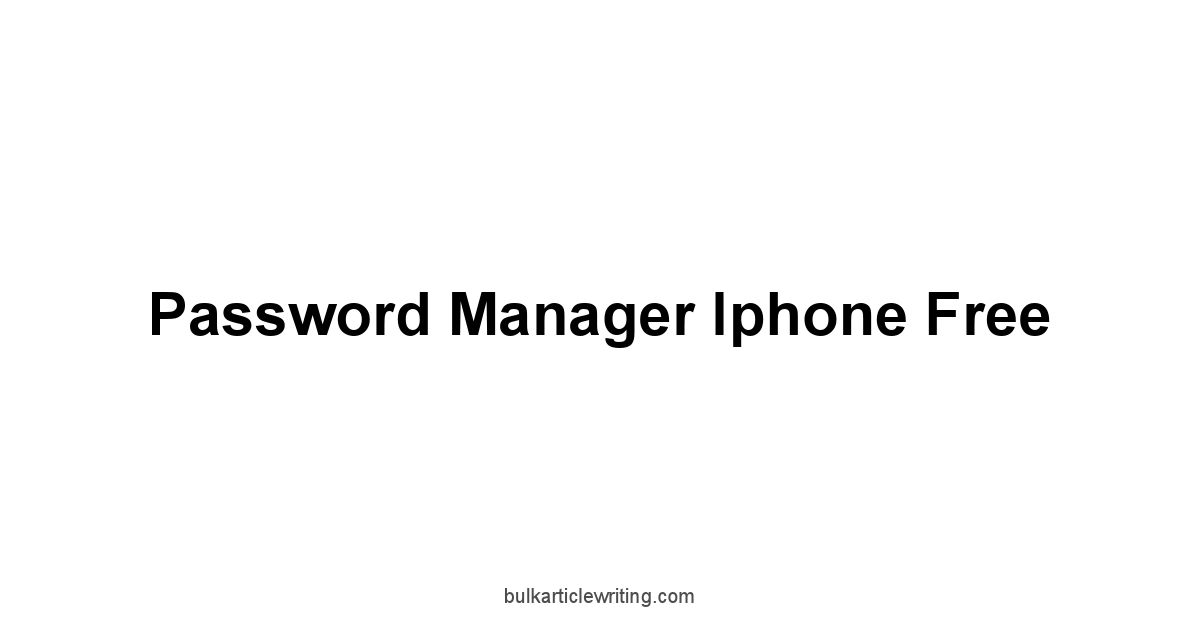 Password Manager Iphone Free 1 by Partners