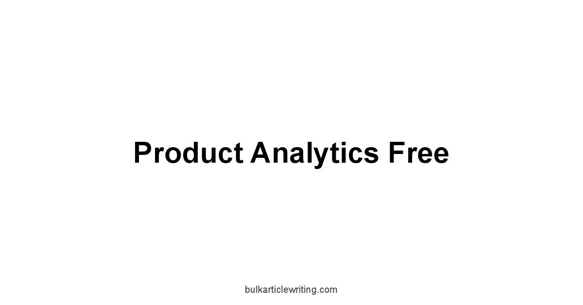 Product Analytics Free 1 by Partners