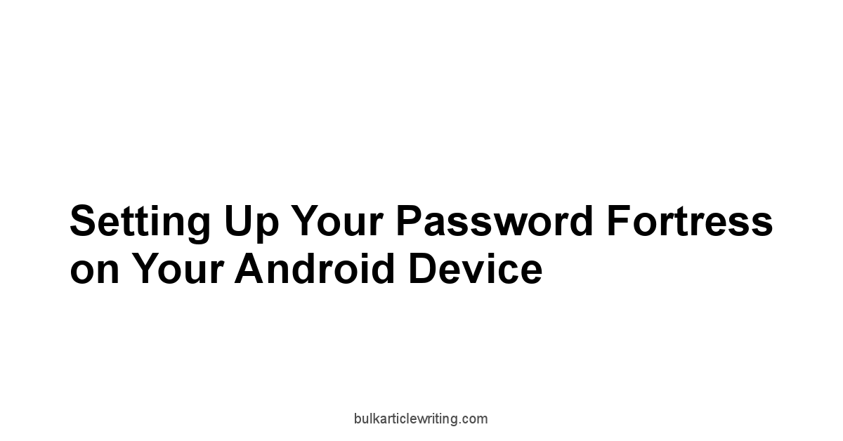 Setting Up Your Password Fortress on Your Android Device