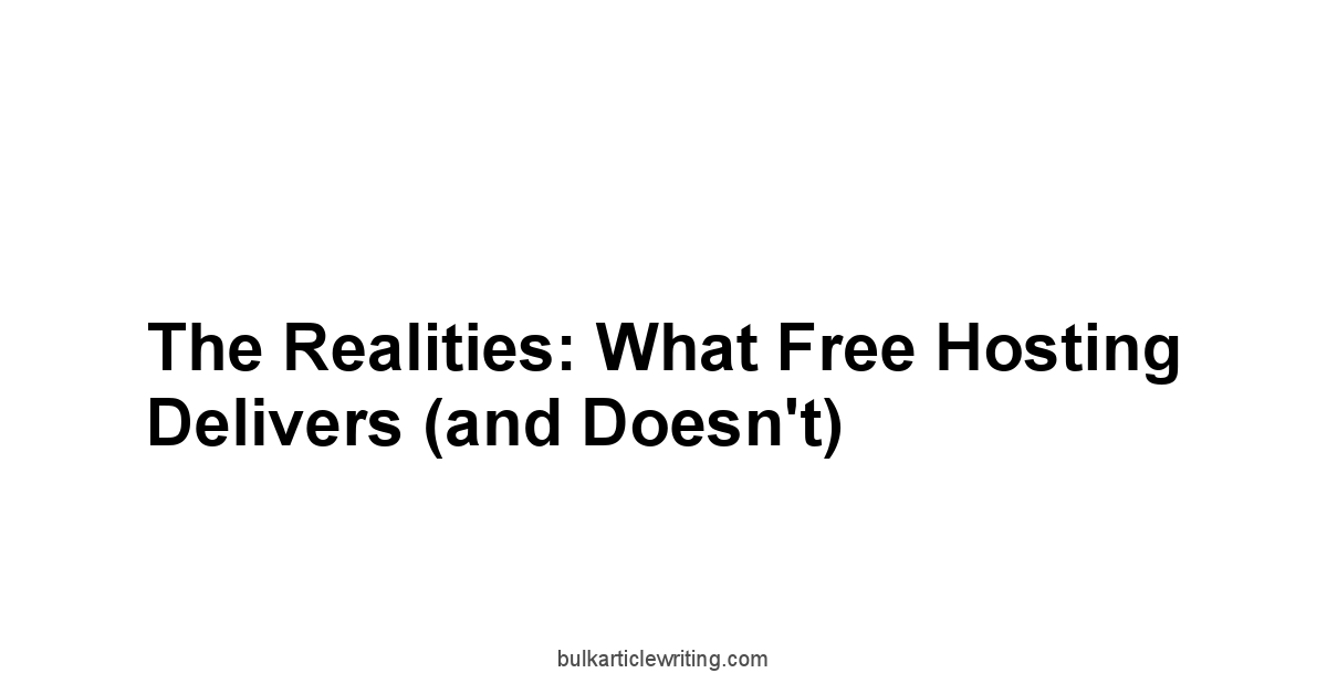 The Realities: What Free Hosting Delivers and Doesn't