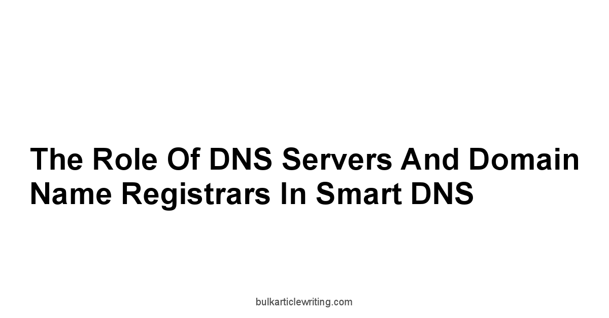 The Role of DNS Servers and Domain Name Registrars in Smart DNS