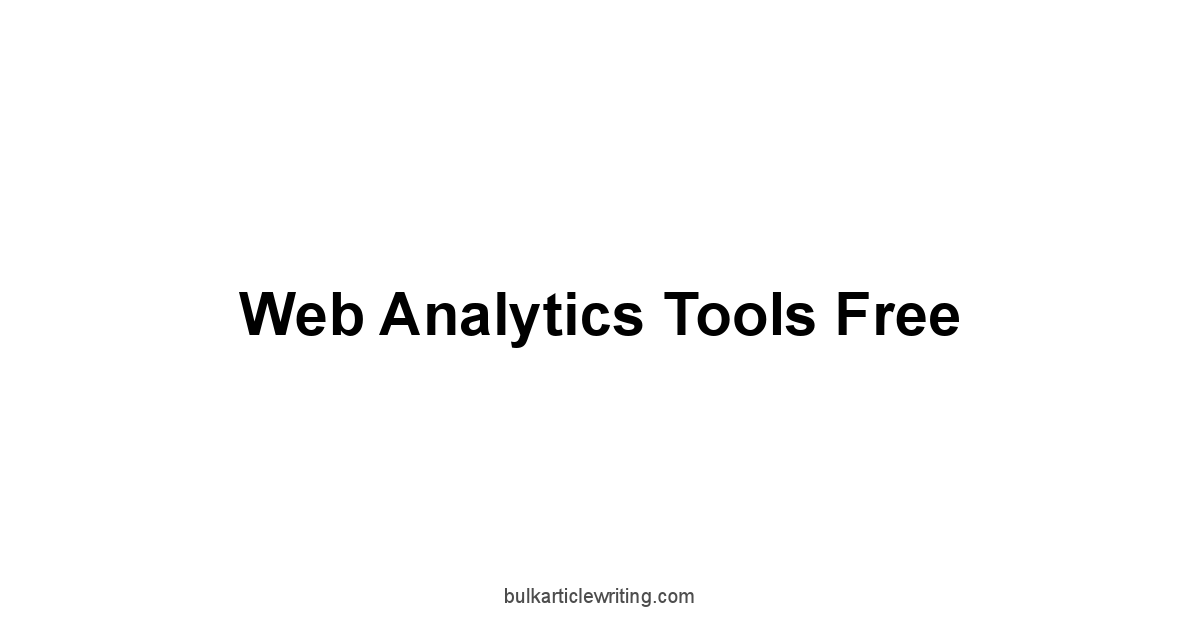 Web Analytics Tools Free 1 by Partners