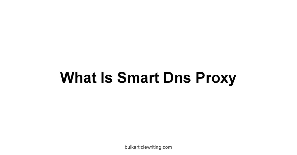 What Is Smart Dns Proxy 1 by Partners