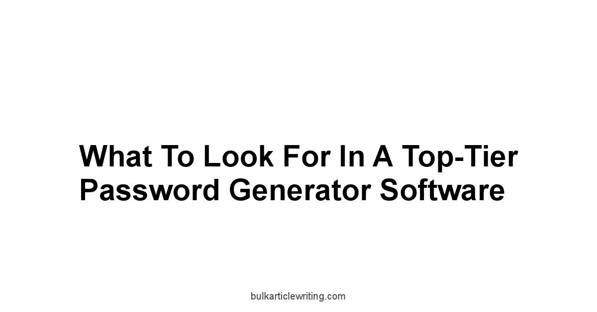 What to Look for in a Top-Tier Password Generator Software