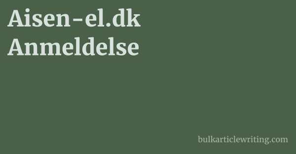 Aisen-el.dk Anmeldelse 1 by