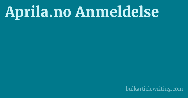 Aprila.no Anmeldelse