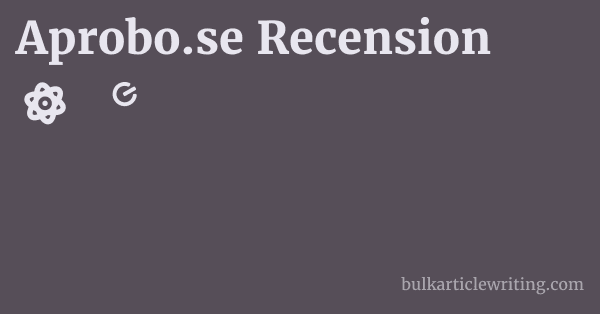 Aprobo.se Recension 1 by