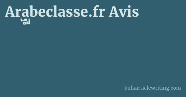 Arabeclasse.fr Avis 1 by
