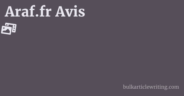 Araf.fr Avis 1 by