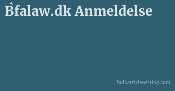 Bfalaw.dk Anmeldelse 1 by