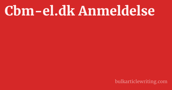 Cbm-el.dk Anmeldelse 1 by