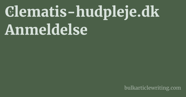 Clematis-hudpleje.dk Anmeldelse 1 by