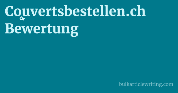 Couvertsbestellen.ch Bewertung 1 by Partners