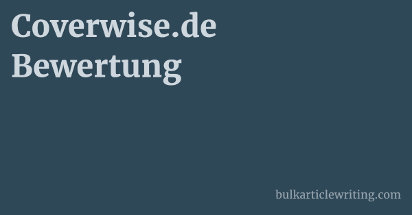 Coverwise.de Bewertung 1 by