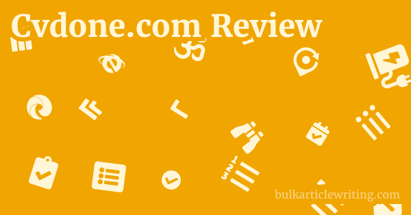 Cvdone.com Review 1 by