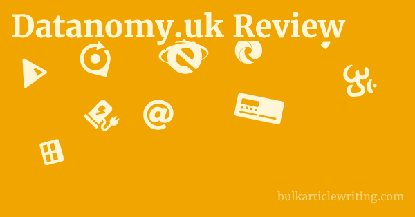 Datanomy.uk Review 1 by Partners