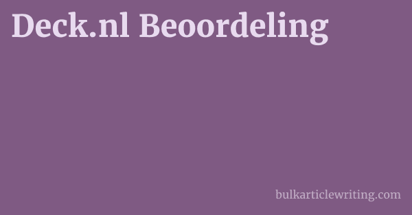 Deck.nl Beoordeling 1 by