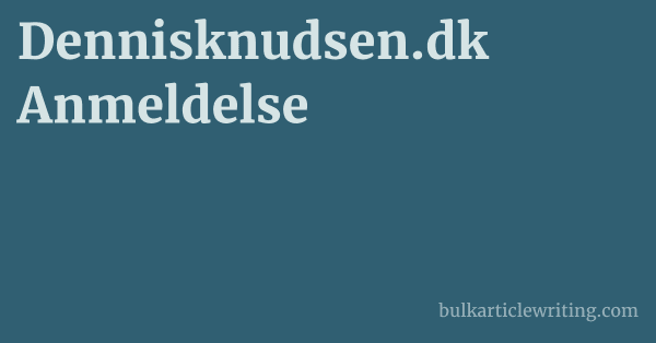 Dennisknudsen.dk Anmeldelse 1 by