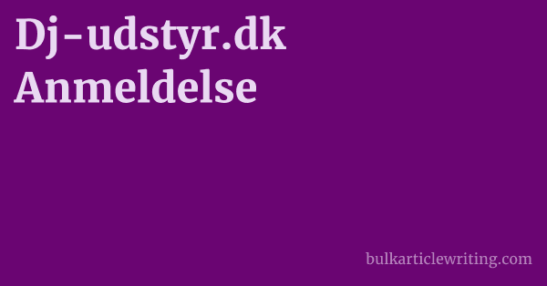 Dj-udstyr.dk Anmeldelse 1 by
