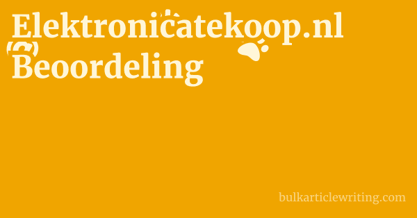 Elektronicatekoop.nl Beoordeling 1 by