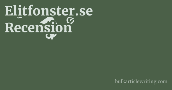Elitfonster.se Recension 1 by