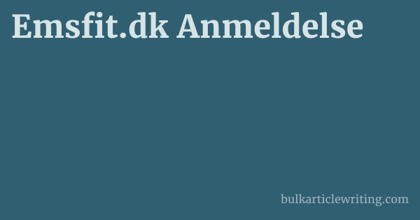 Emsfit.dk Anmeldelse 1 by