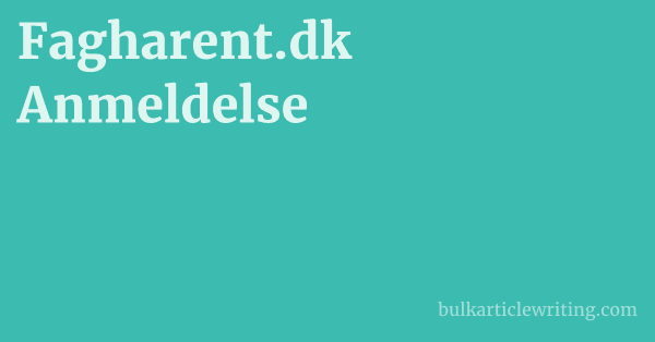 Fagharent.dk Anmeldelse 1 by