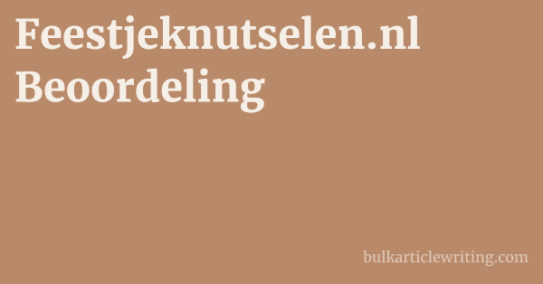 Feestjeknutselen.nl Beoordeling 1 by