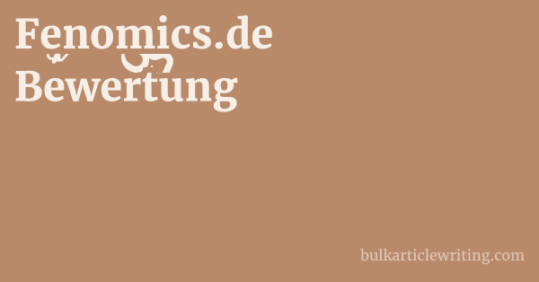 Fenomics.de Bewertung 1 by