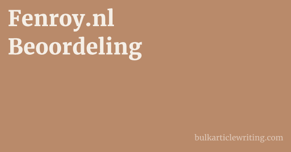 Fenroy.nl Beoordeling 1 by