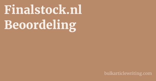 Finalstock.nl Beoordeling 1 by