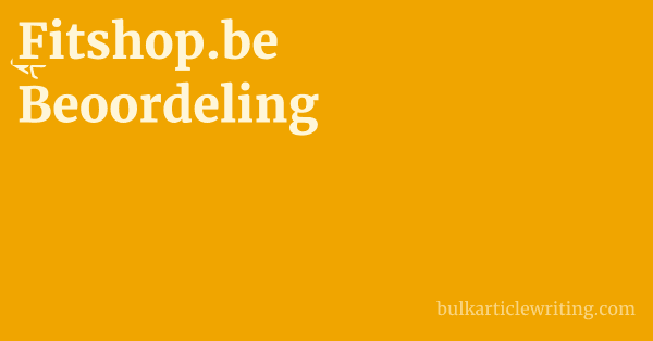 Fitshop.be Beoordeling