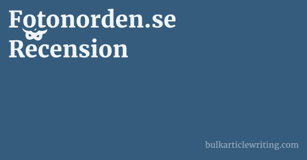 Fotonorden.se Recension 1 by