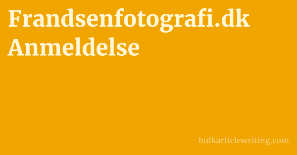 Frandsenfotografi.dk Anmeldelse 1 by