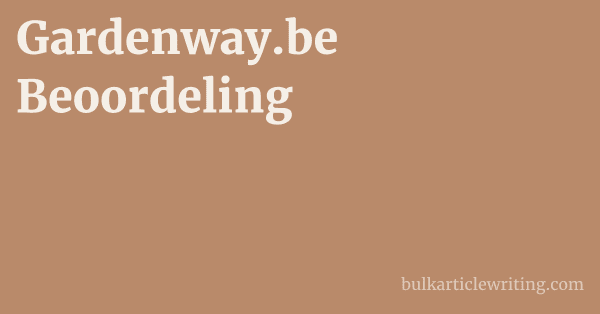 Gardenway.be Beoordeling 1 by Partners
