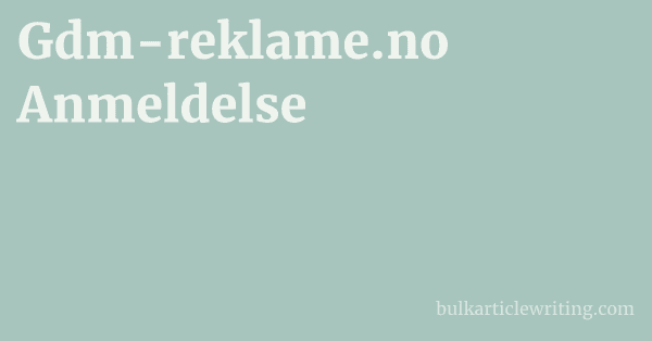 Gdm-reklame.no Anmeldelse 1 by Partners