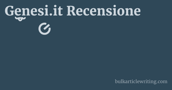 Genesi.it Recensione 1 by
