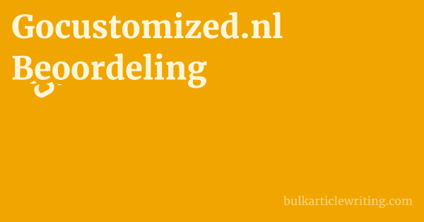 Gocustomized.nl Beoordeling 1 by
