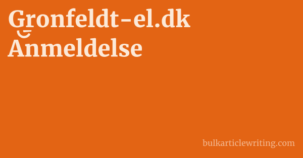 Gronfeldt-el.dk Anmeldelse 1 by