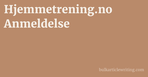 Hjemmetrening.no Anmeldelse 1 by Partners