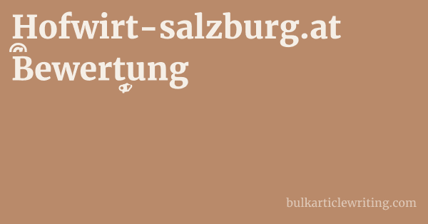 Hofwirt-salzburg.at Bewertung