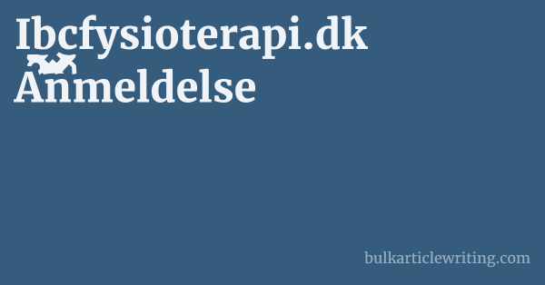 Ibcfysioterapi.dk Anmeldelse 1 by